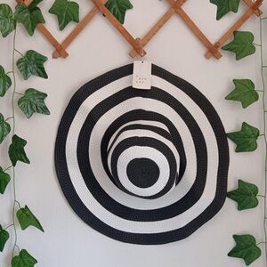 a new day Black and White Striped Hat